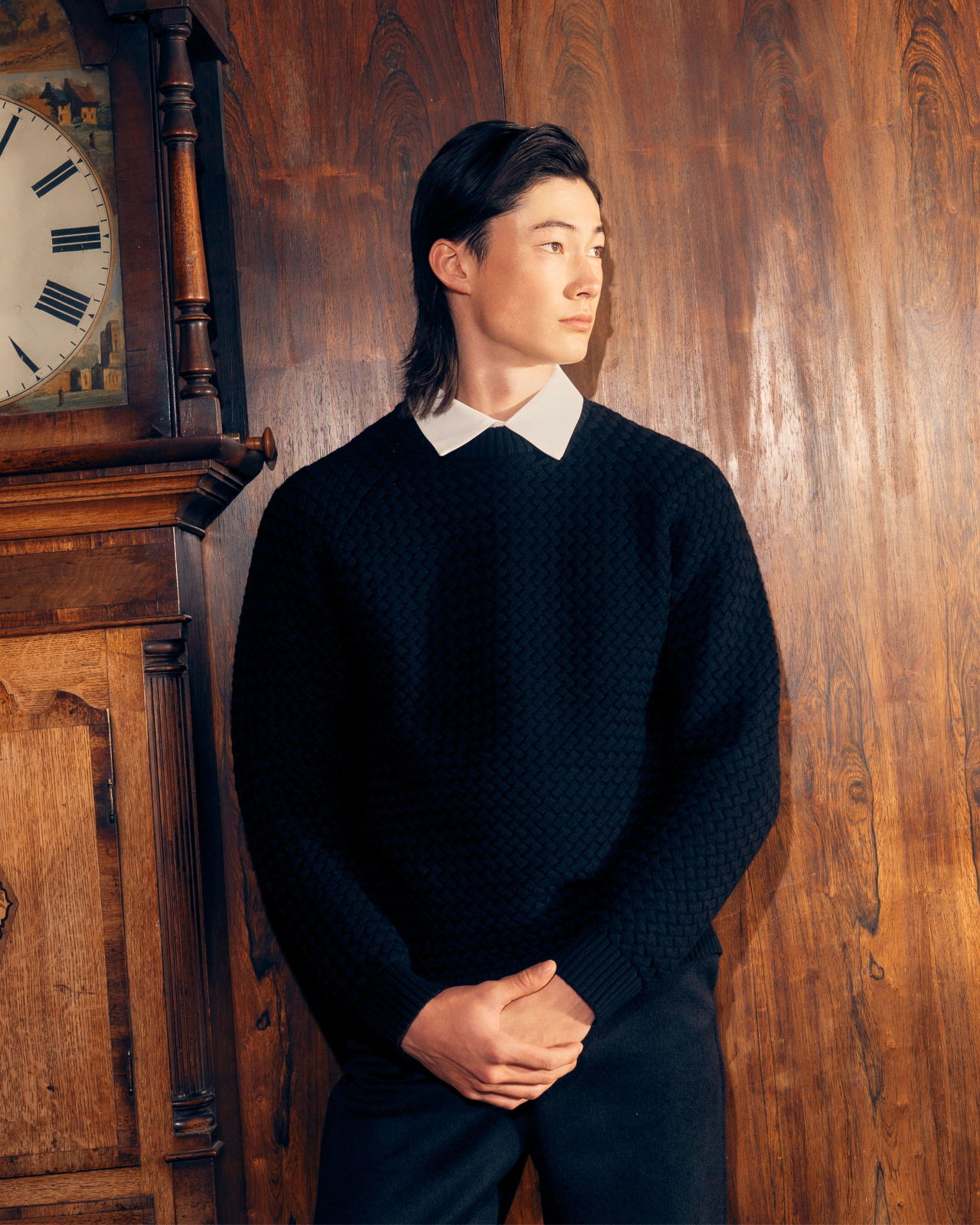 Lattice Weave Jumper in Wool