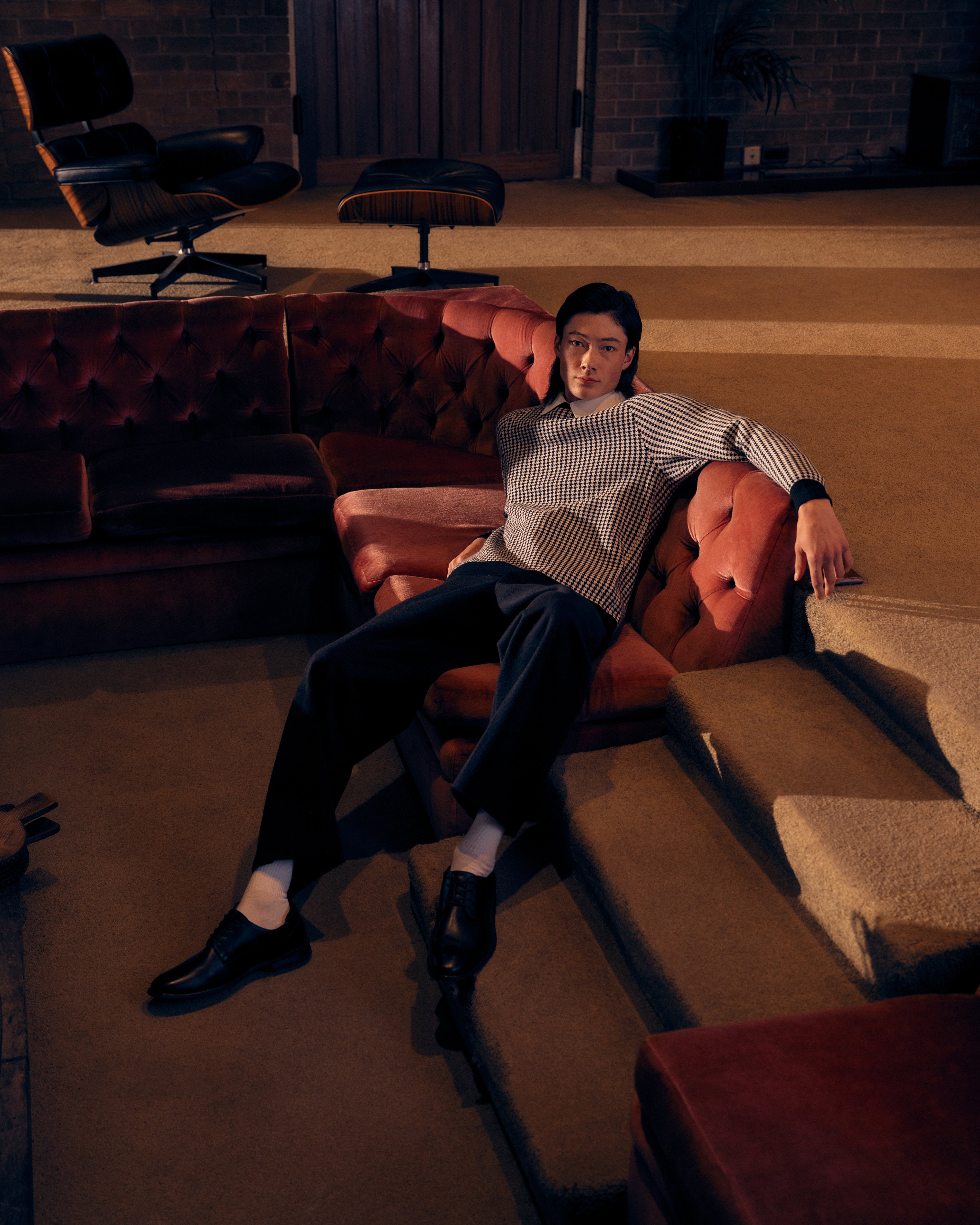 Houndstooth Jumper in Wool