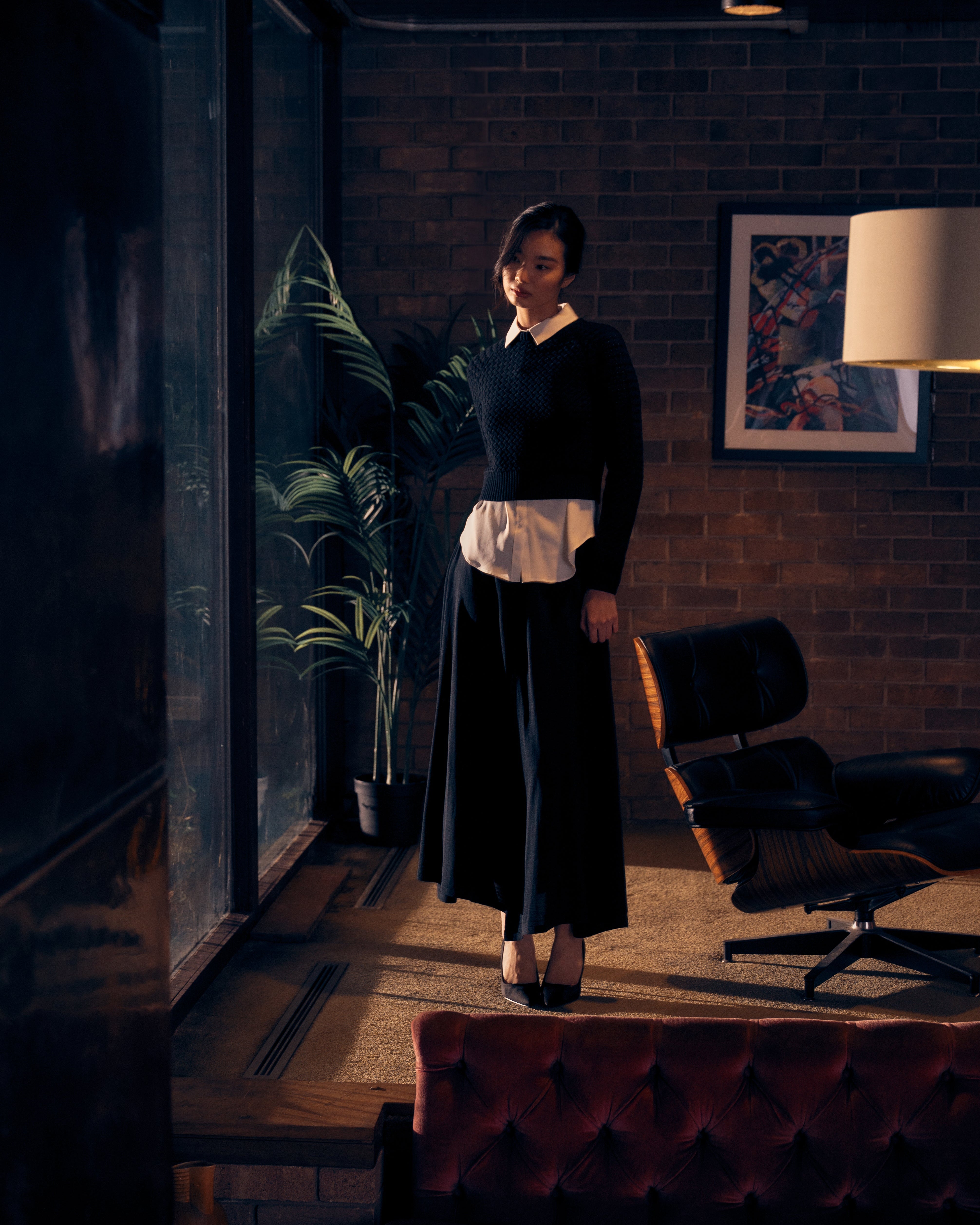 Lattice Weave Jumper in Wool