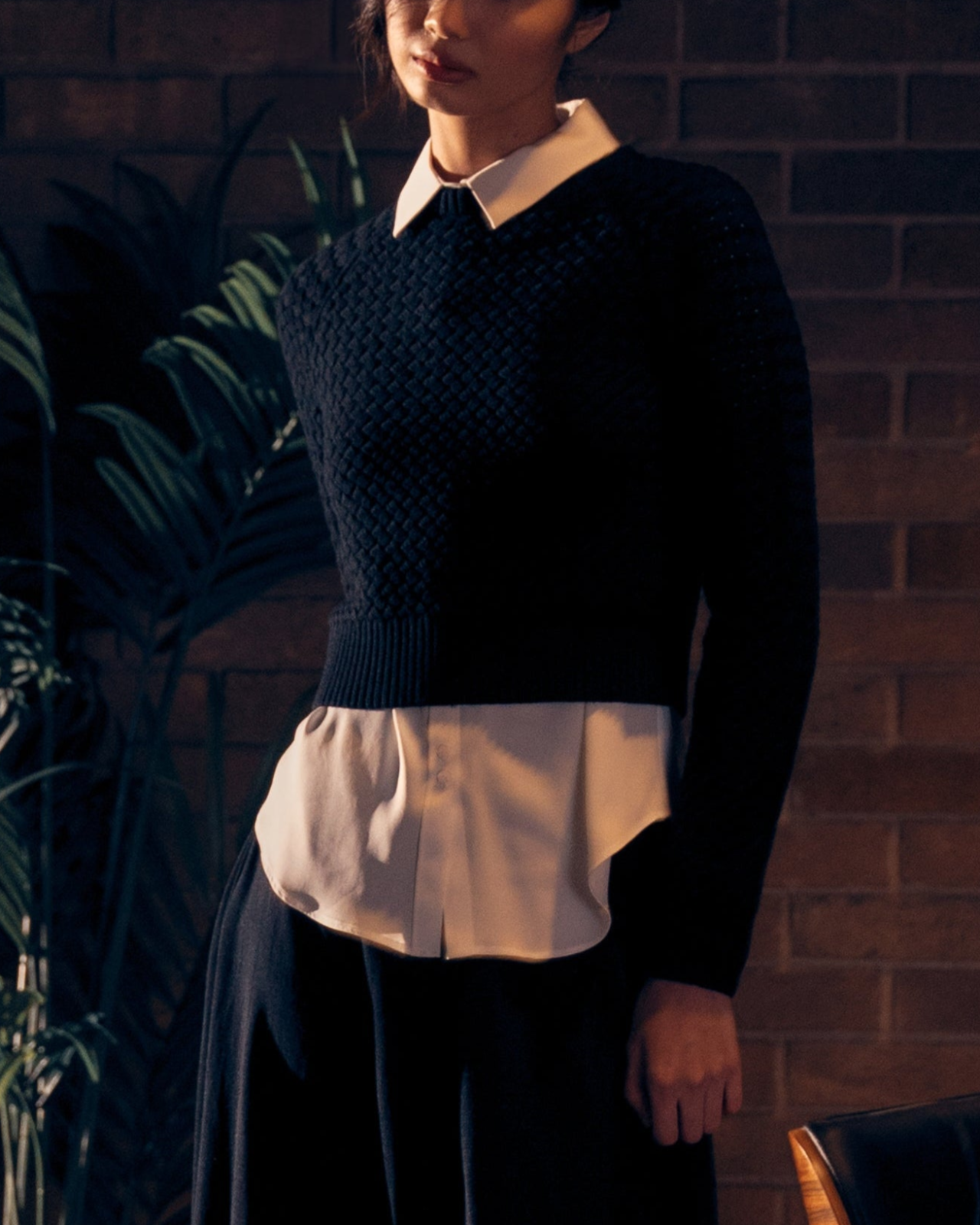 Lattice Weave Jumper in Wool