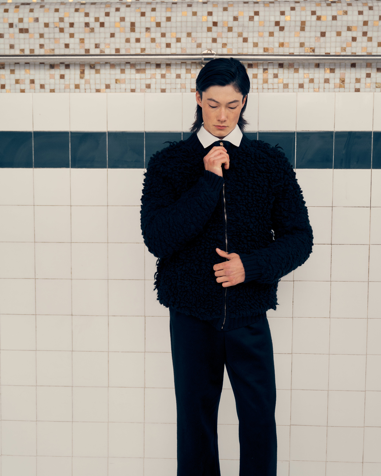 Black Sheep Zip-Up in Wool
