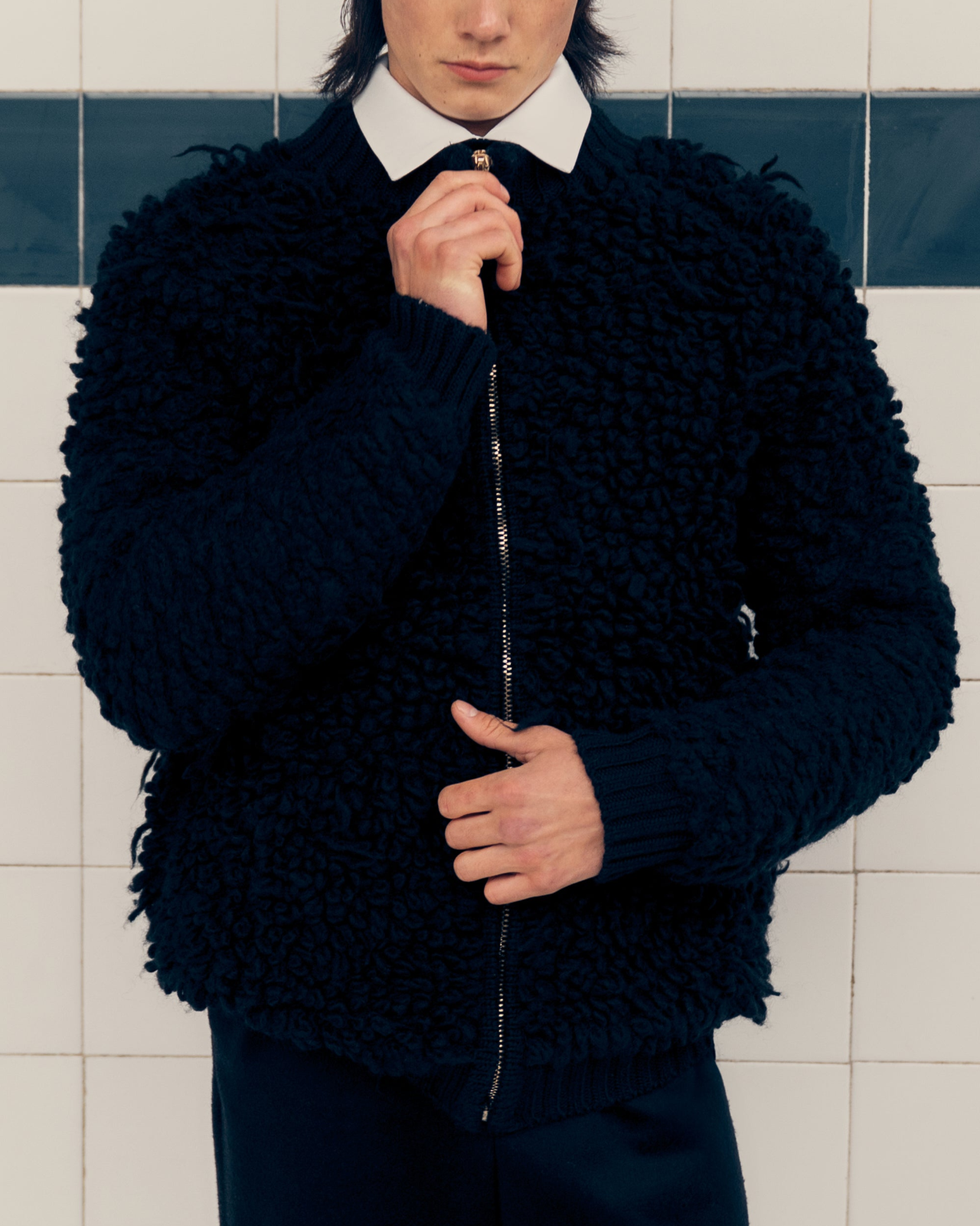 Black Sheep Zip-Up in Wool