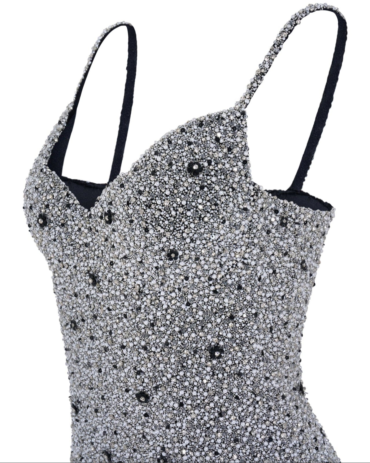 Luster Gown with Glass Beading