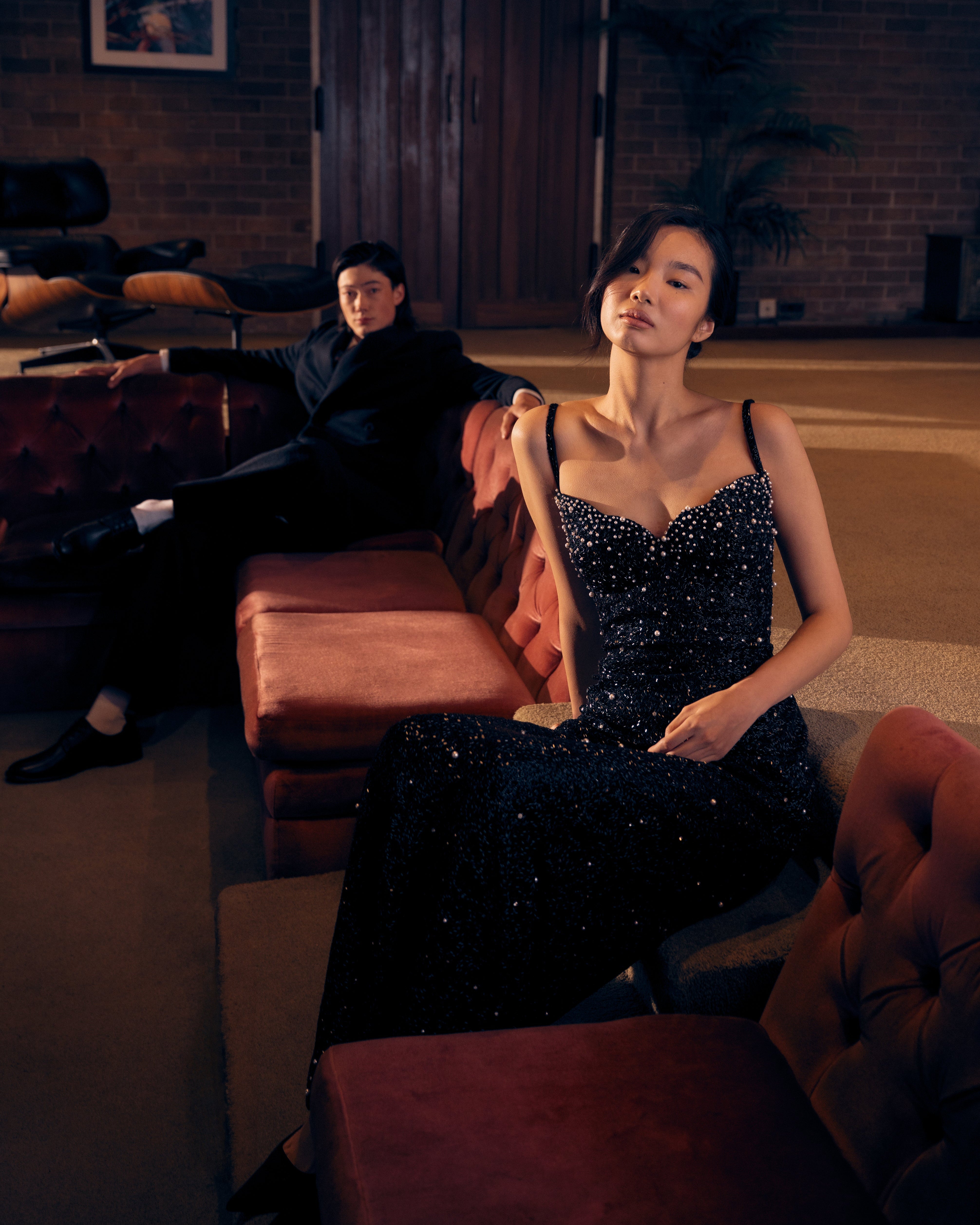 Starry Night Gown with Pearls