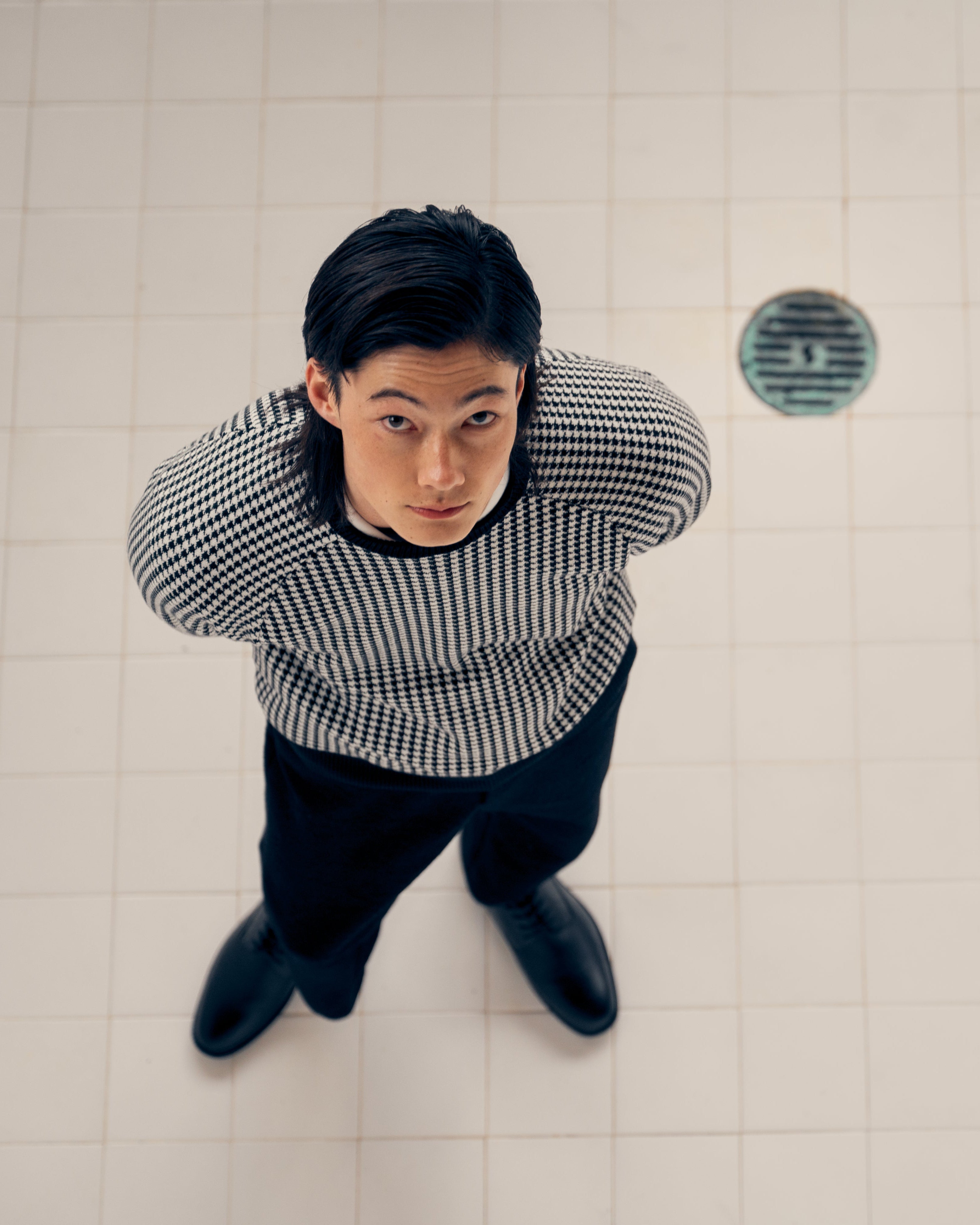 Houndstooth Jumper in Wool