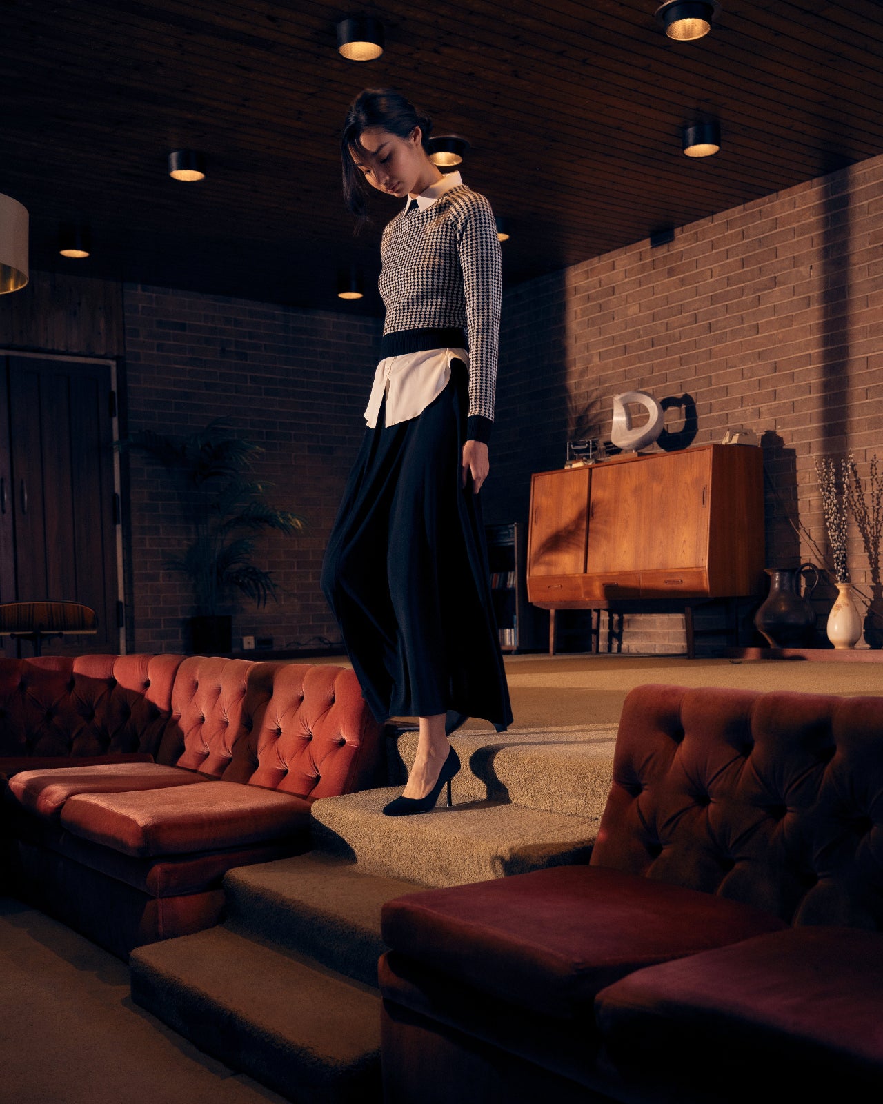 Houndstooth Jumper in Wool