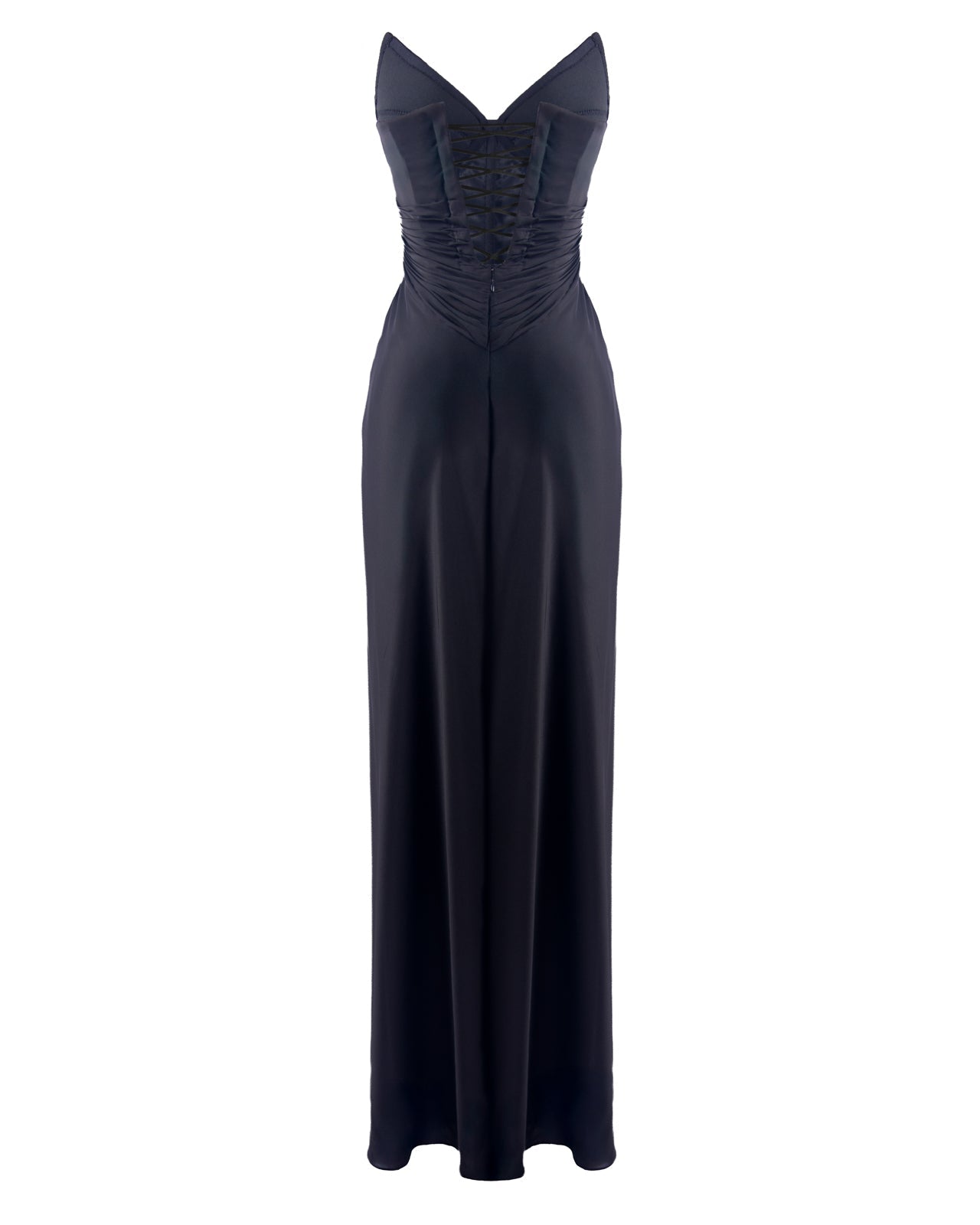 Black evening gown on a white background