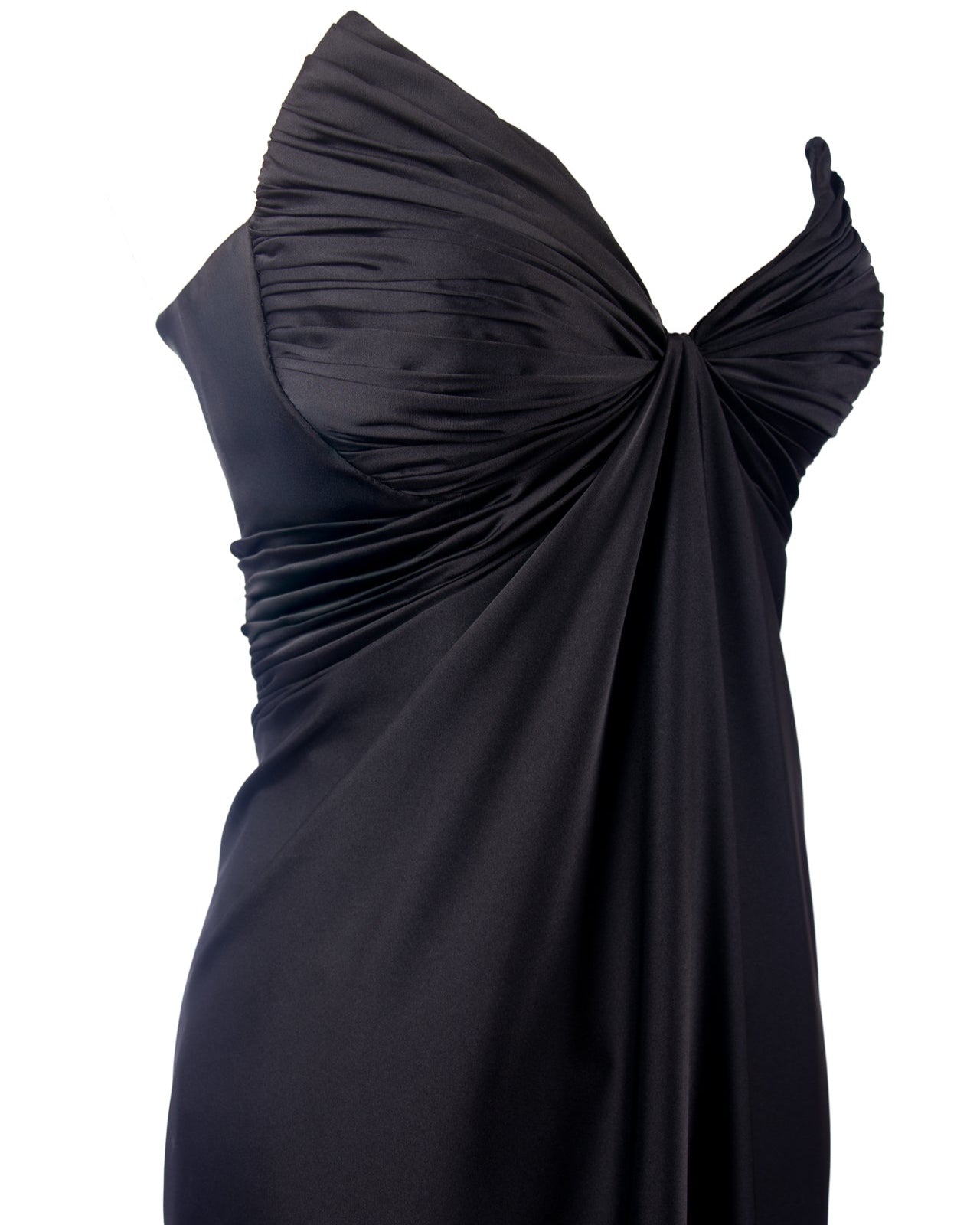 Black dress with a draped detail